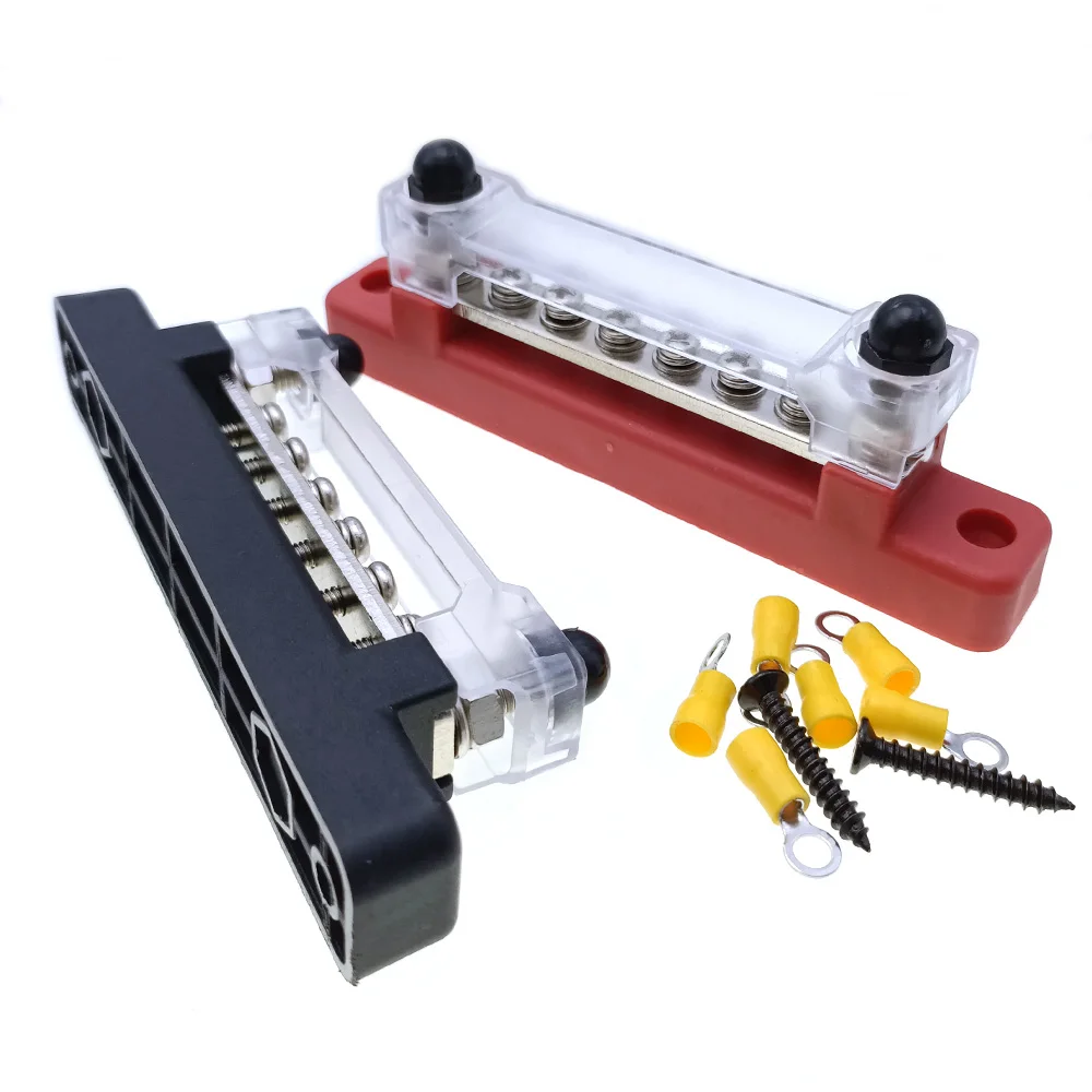 6Way Power Distribution Block Bus Bar Car Terminal Block Negative Bus Bar 48V DC 150A for Caravan Truck Boat Circuit Integration