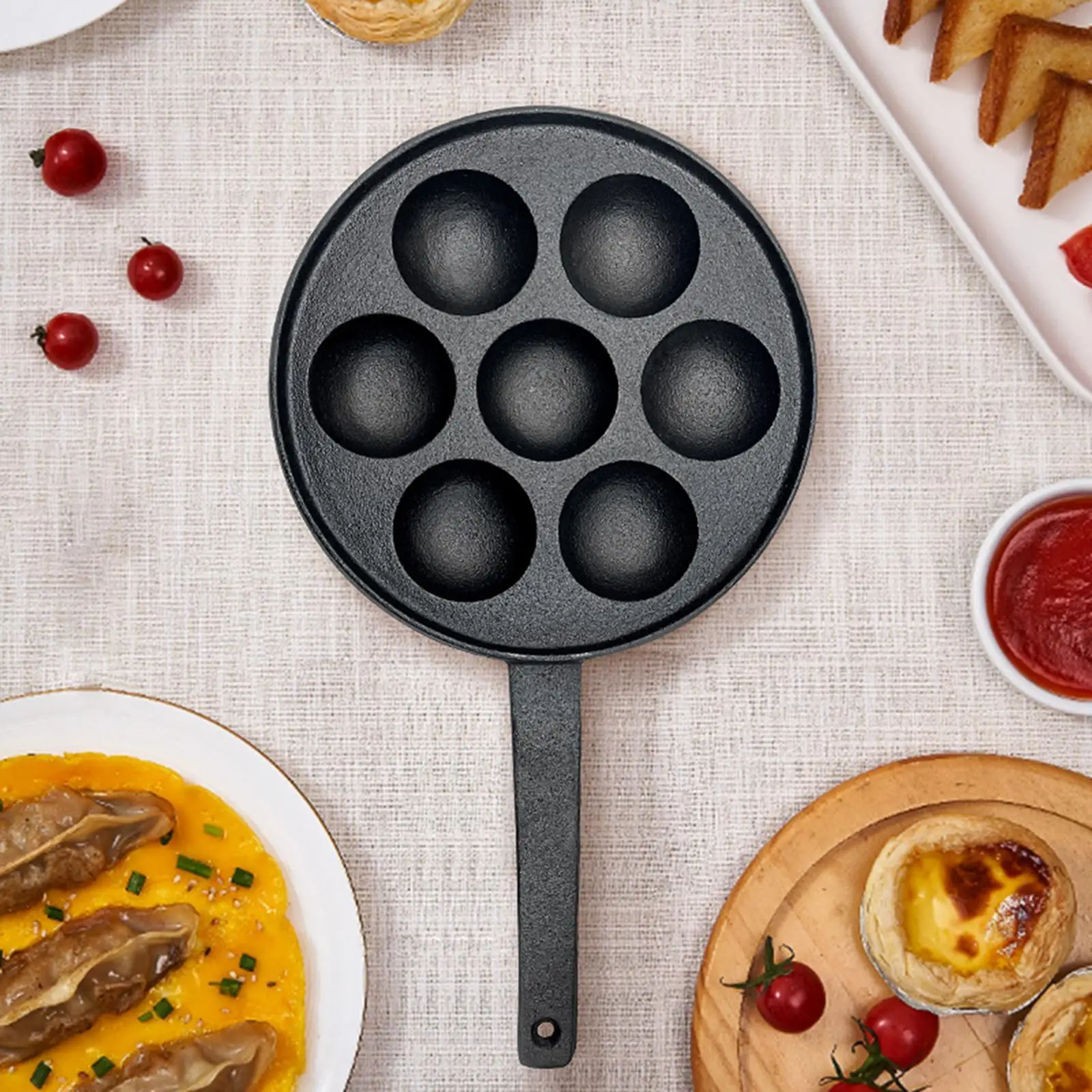 Plancha para Takoyaki de 7 Agujeros, Regalo para el Hogar, Parrilla para Bolitas de Takoyaki, Plancha para Asar en Casa