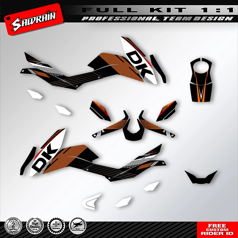 

Sawrain Motorcycle Graphics Backgrounds Decals Stickers Kit Number Name Custom For KTM DUKE 125 200 390 2011 2012 2013-2016 004