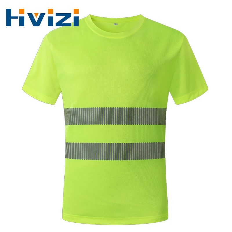 Hi Vis Reflective T Shirt Safety For Construction Workwear High Visibility Shirt Short Sleeve Quick Dry