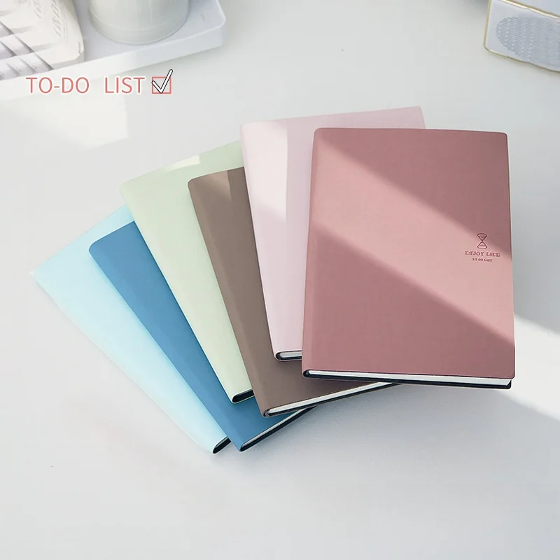 A5 Soft Pu Leather Daily Planner Notebook 192 Pages to Do List Daily Plan Portable Notebook Diary Journal School Student Notepad