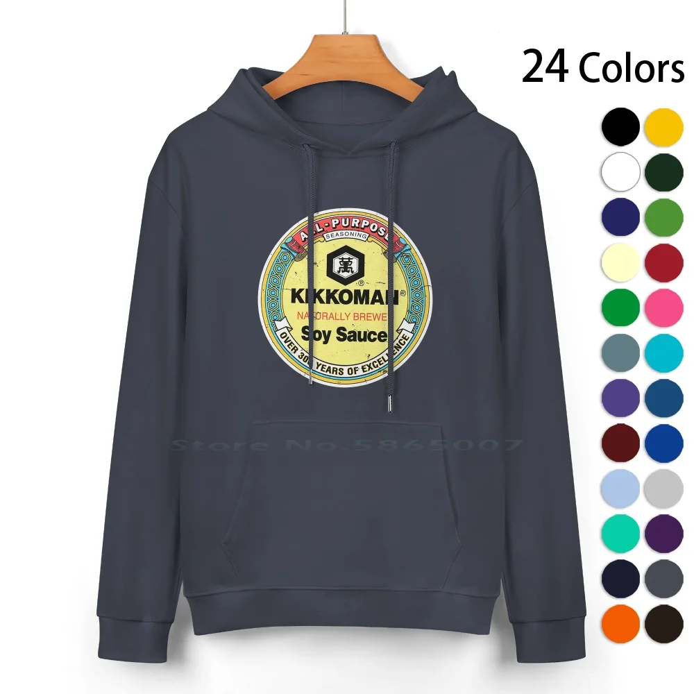 Kikkoman Soy Sauce Pure Cotton Hoodie Sweater 24 Colors Kikkoman Soy Sauce Japanese Brand 100% Cotton Hooded Sweatshirt For