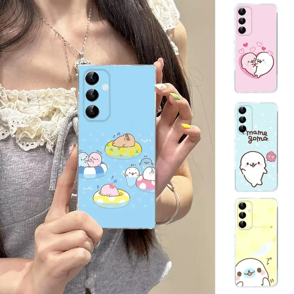 

Kupu Mamegoma Cute Phone Case For Samsung Galaxy A71,70,52,51,40,31,A50,30S,21S,Note20ultra Transparent Cover