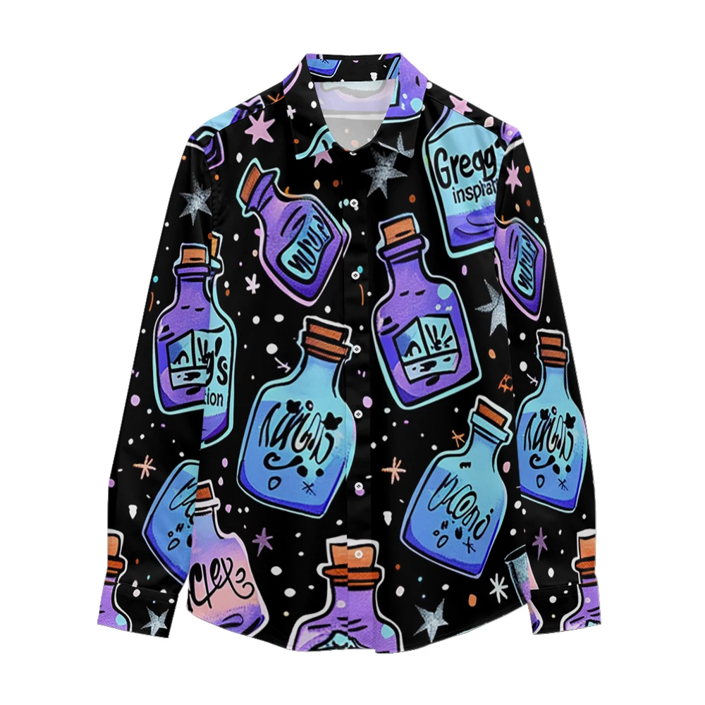 Magic potion printed long sleeved shirt, Spring and Autumn new style