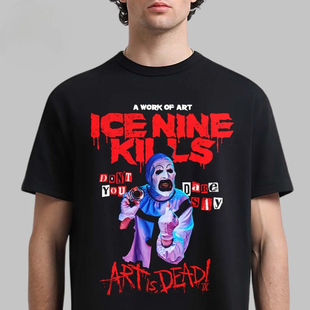 Ice Nine Kills 2026 European Tour T‑Shirt Double Sided Skull Film Reaper Graphic Men Nu‑Metal Horror Band Oversized Short Sleeve