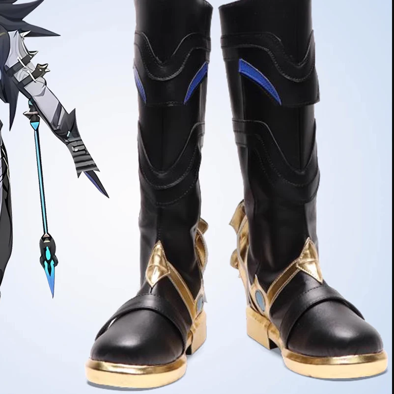 Anime gra wpływ Fatui Harbingers lekarz Dottore buty Cosplay długie buty buty damskie/męskie buty Halloween PU buty charakterowe
