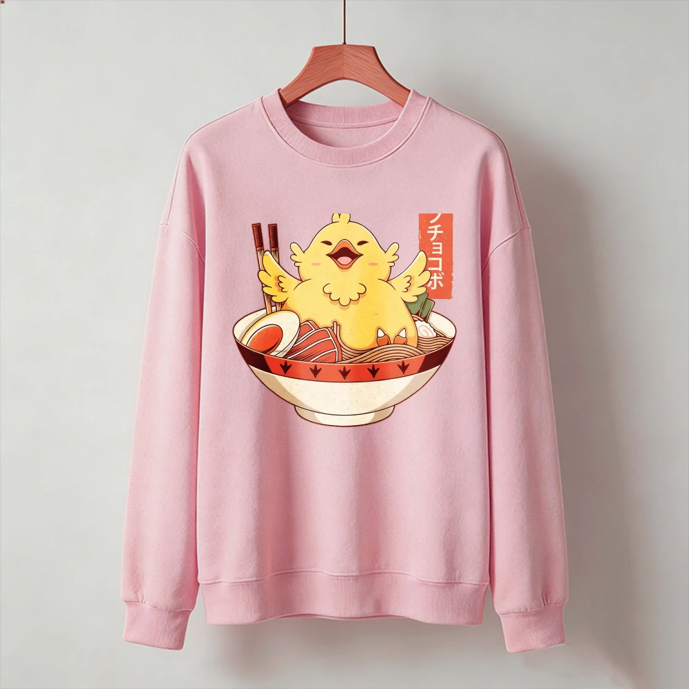 Funny Ramen Chick Hoodie Men Women Kawaii Cute Japanese Food Anime Graphic Sweatshirt Black Funny Chibi Ramen Noodle Bowl Gift