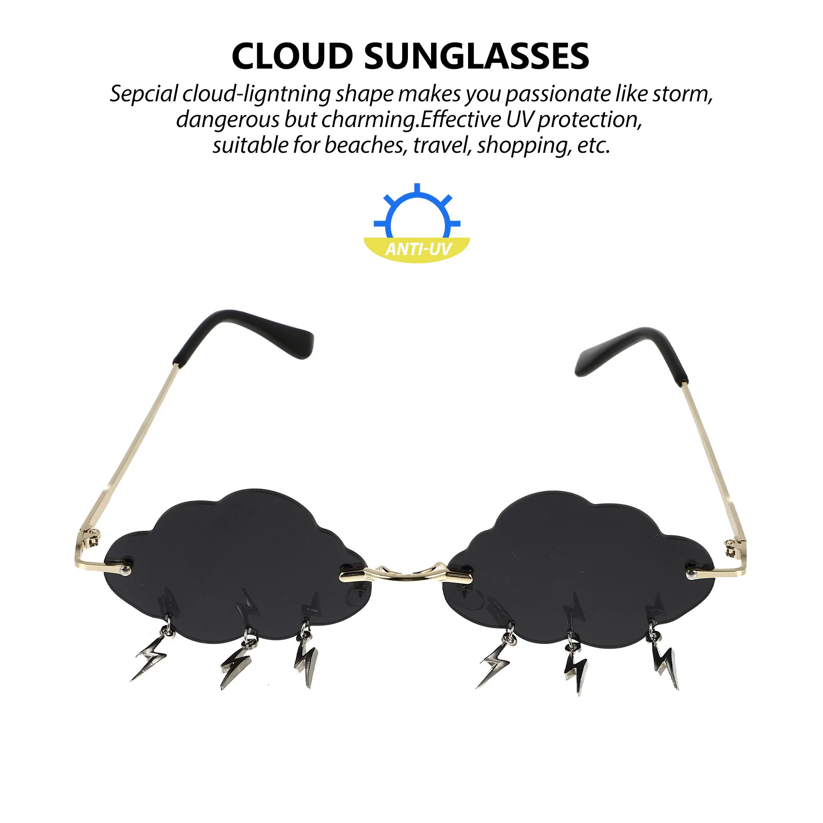 

Sunglasses Trendy Party Unique Unique Stylish Glasses Cloud Shape Party Cloud Glasses Sun Protection