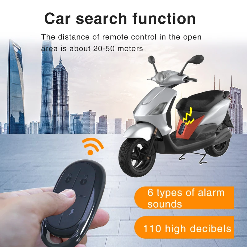 Wireless Bike Alarm Anti-theft Vibration Bicycle Alarm Waterproof Motorcycle Alert Remote Control Electric Security 110dB Sound