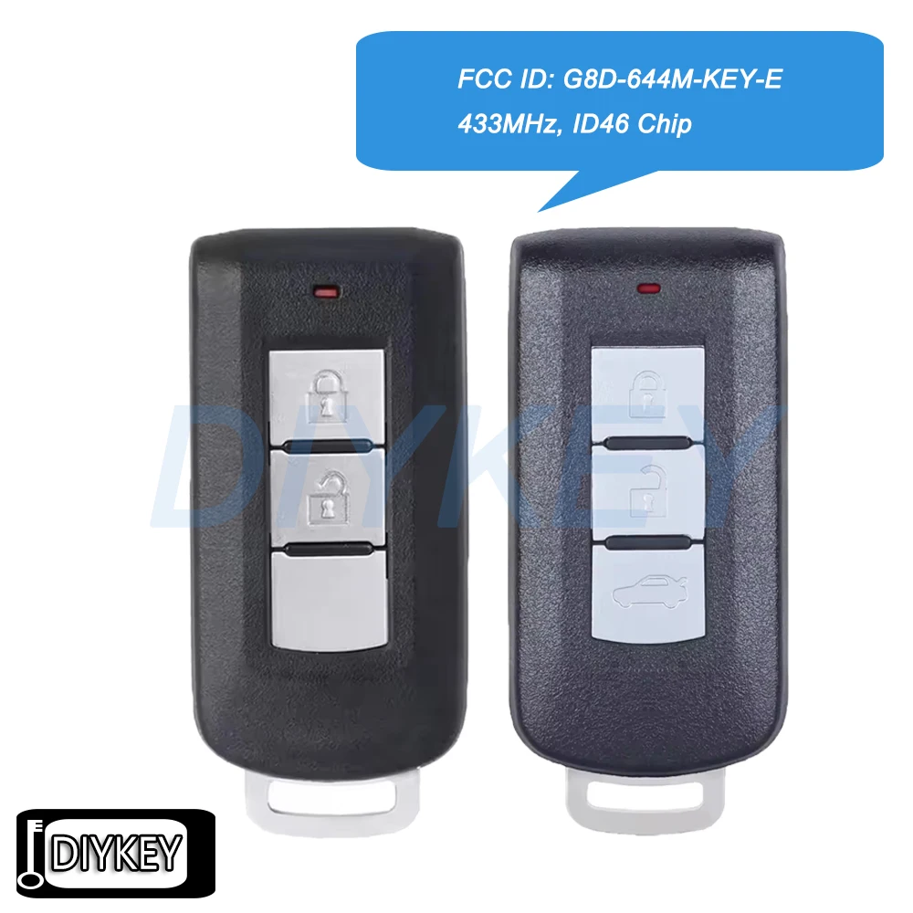 

2/3-кнопочный смарт-брелок с дистанционным управлением, 433 МГц, чип ID46 для Mitsubishi ASX Lancer Outlander 2008-2019 FCC ID: G8D-644M-KEY-E