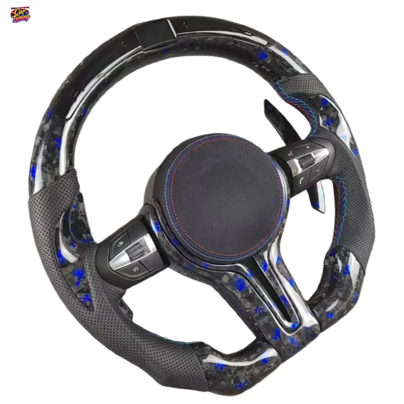 FOR BMW Models M6 M3 M4 M5 F10 F18 F11 Custom Forged Carbon Fiber Sport LED Steering Wheel Without Airbag