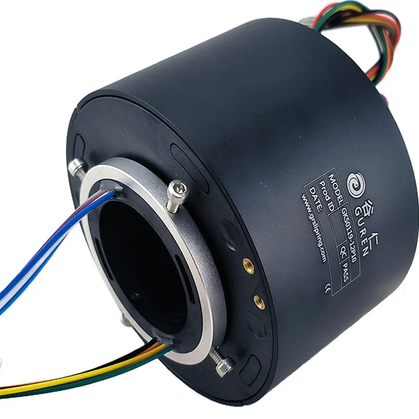 Hollow Through-Hole Conductive Slip Ring 360-Degree Rotating Electrical Connector Large Bore 50mm Inner Diameter Slip Ring