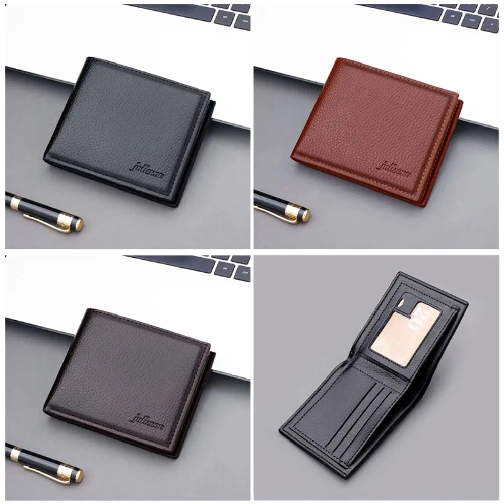 

Fashion Soft Leather Mens Short Wallet Folding Multi-card Coin Purse Anti-Theft Small Card Holder