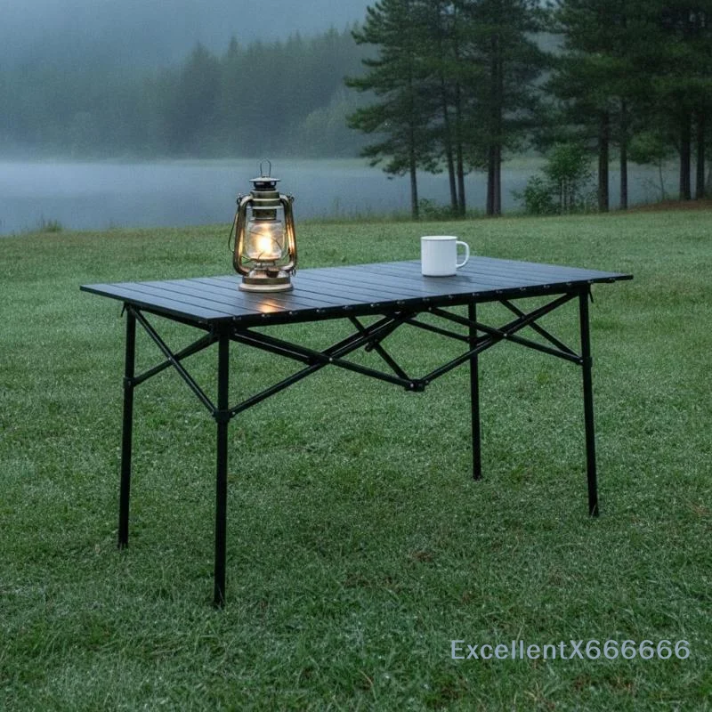 1Set Folding Portable Outdoor Lightweight Table Stall Camping Fishing Picnic Table Outdoor Self-driving Barbecue Folding Table