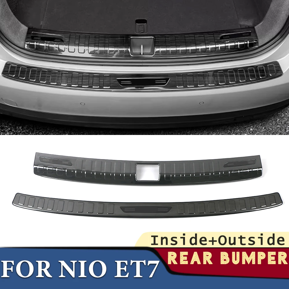 Trunk Bumper for Nio ET7 2021 2022 2023 2024 Car Accessories Stainless Rear Fender Protector Sill Pad Cover Sticker Decoration