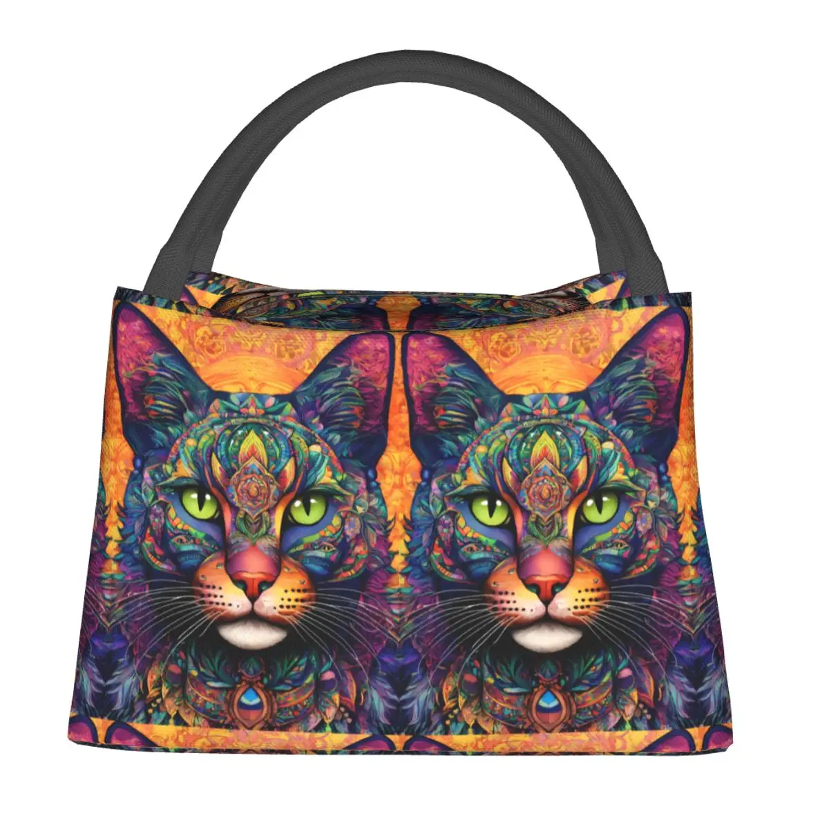 

Animals Cat Print Lunch Bag Neo Fauvism Office Lunch Box For Child Fashion Print Tote Food Bags Waterproof Cooler Bag