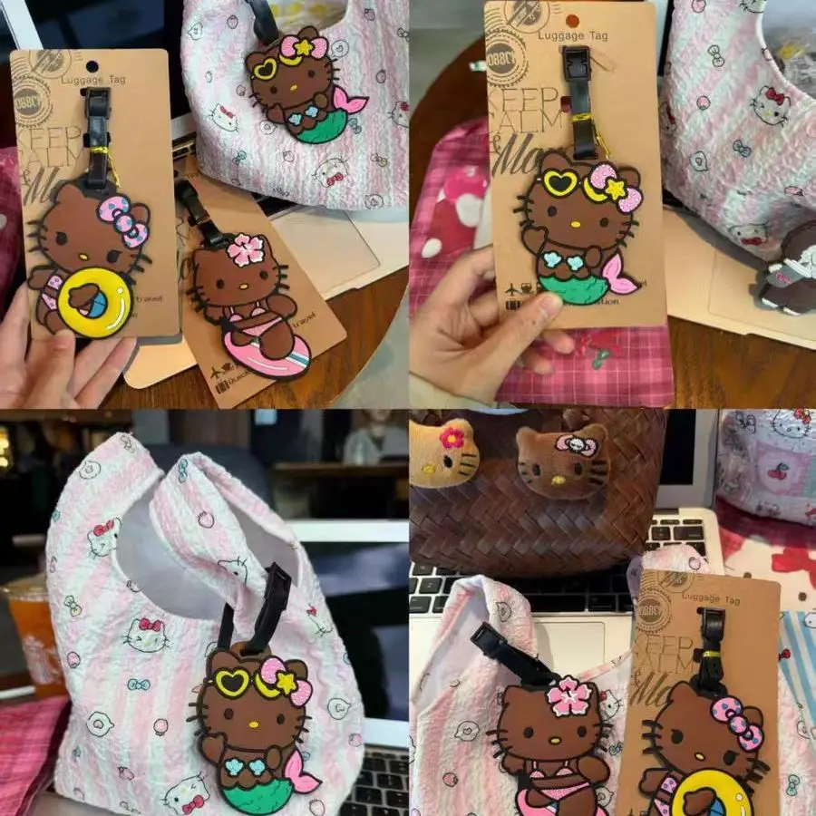 

Anime Peripheral Luggage Tags Travel Luggage Tags Hello Kitty Suitcase ID Address Holder Baggage Check-in Portable Ticket Gift