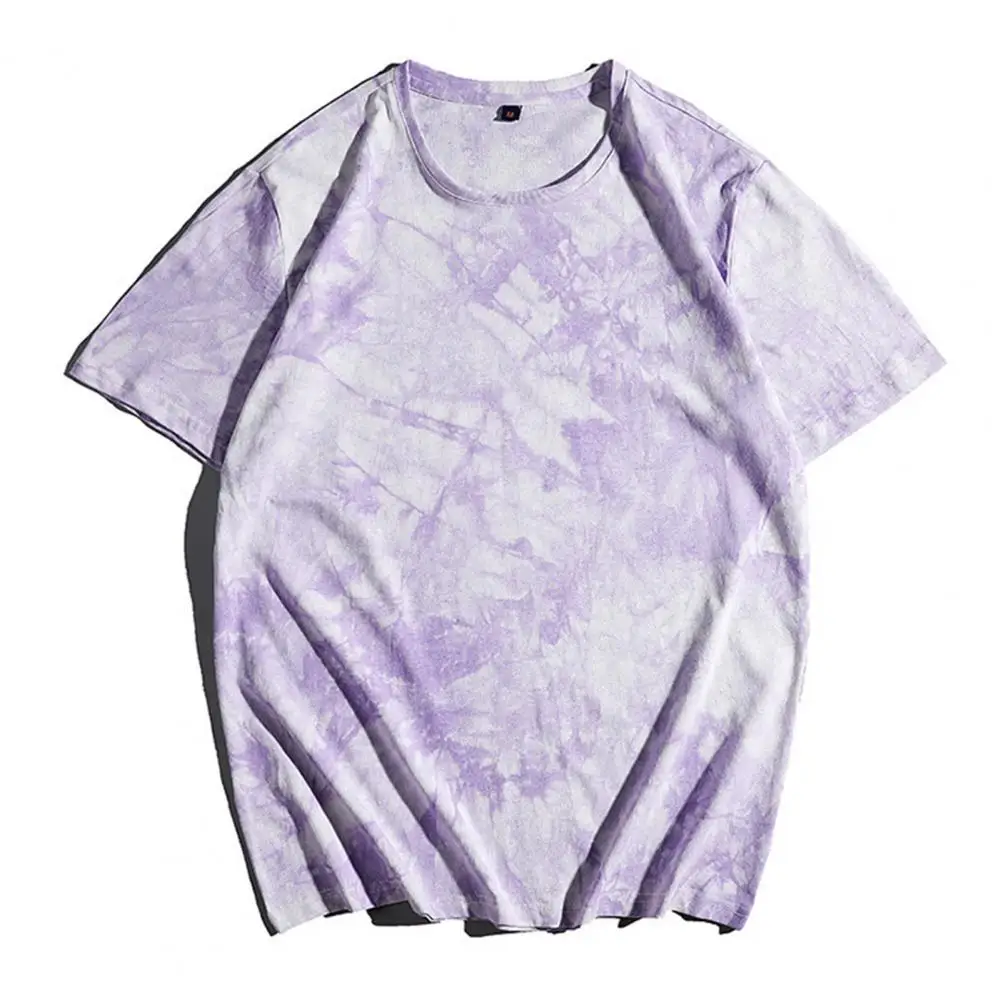 Women Summer Tops Trendy Men's Tie Dye T-shirt Casual 3d Print Tee with Short Sleeves Summer Tee with 3D Print Effect Tops