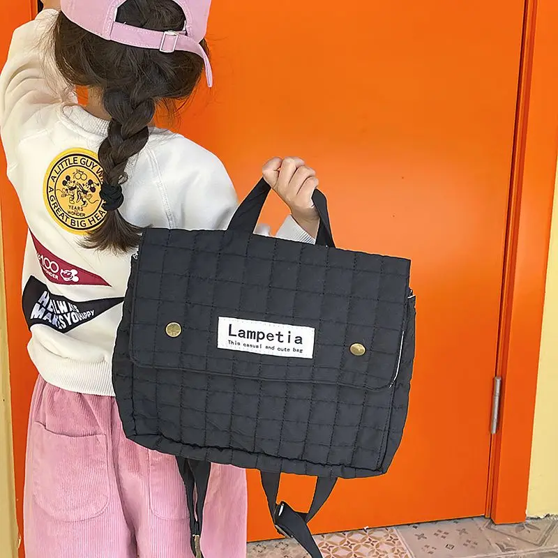 Korea Style Kids Backpack for Boys Girls Fashionable Letter Carrying Backpack Kids School Bags Autumn Winter Kid Bag