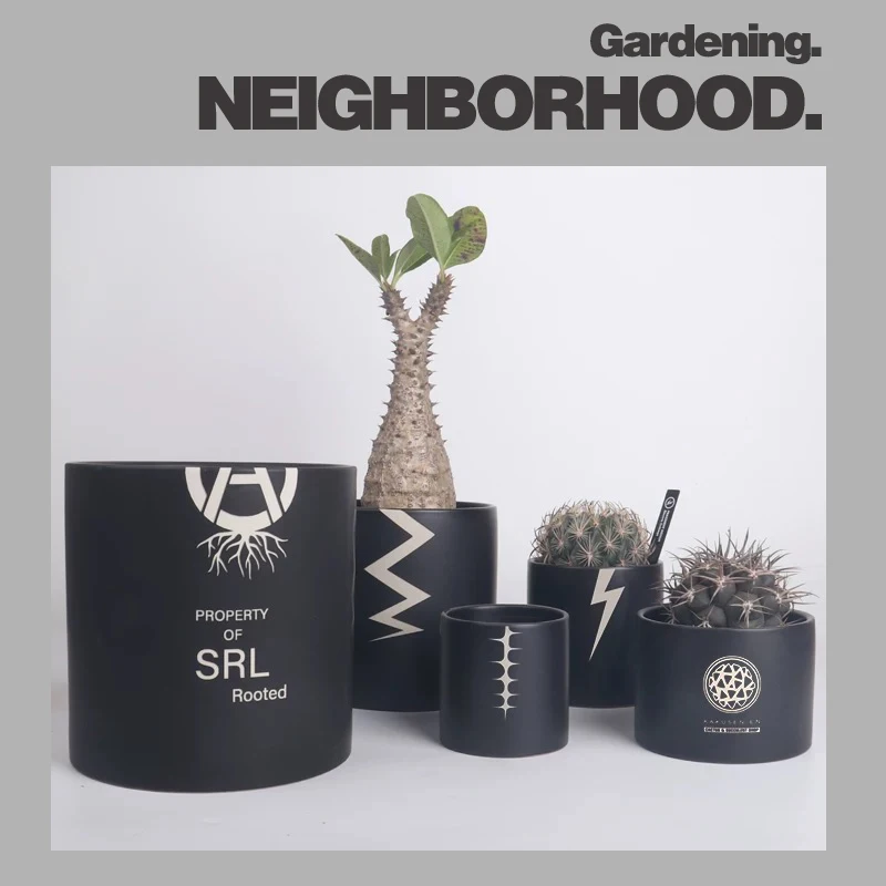 

NBHD vertical trend root plant flower pot cactus pocket elephant foot sumac Ebisu laugh big black ivory palace planter bowl