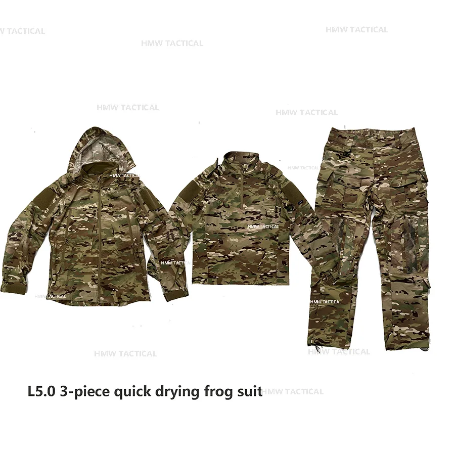

L5.0 PRO CP камуфляжная военная тактическая куртка для фанатов, тактический топ, тактические брюки с защитой от брызг, быстросохнущий костюм лягушки из трех предметов