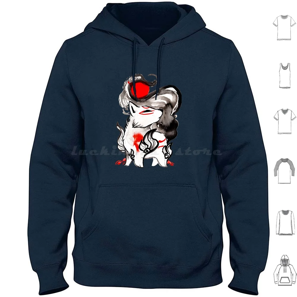 Fansart Okami Amaterasu Ii Hoodies Long Sleeve Fansart Okami Amaterasu Ii Okami Amaterasu Video Game Wolf Video Games