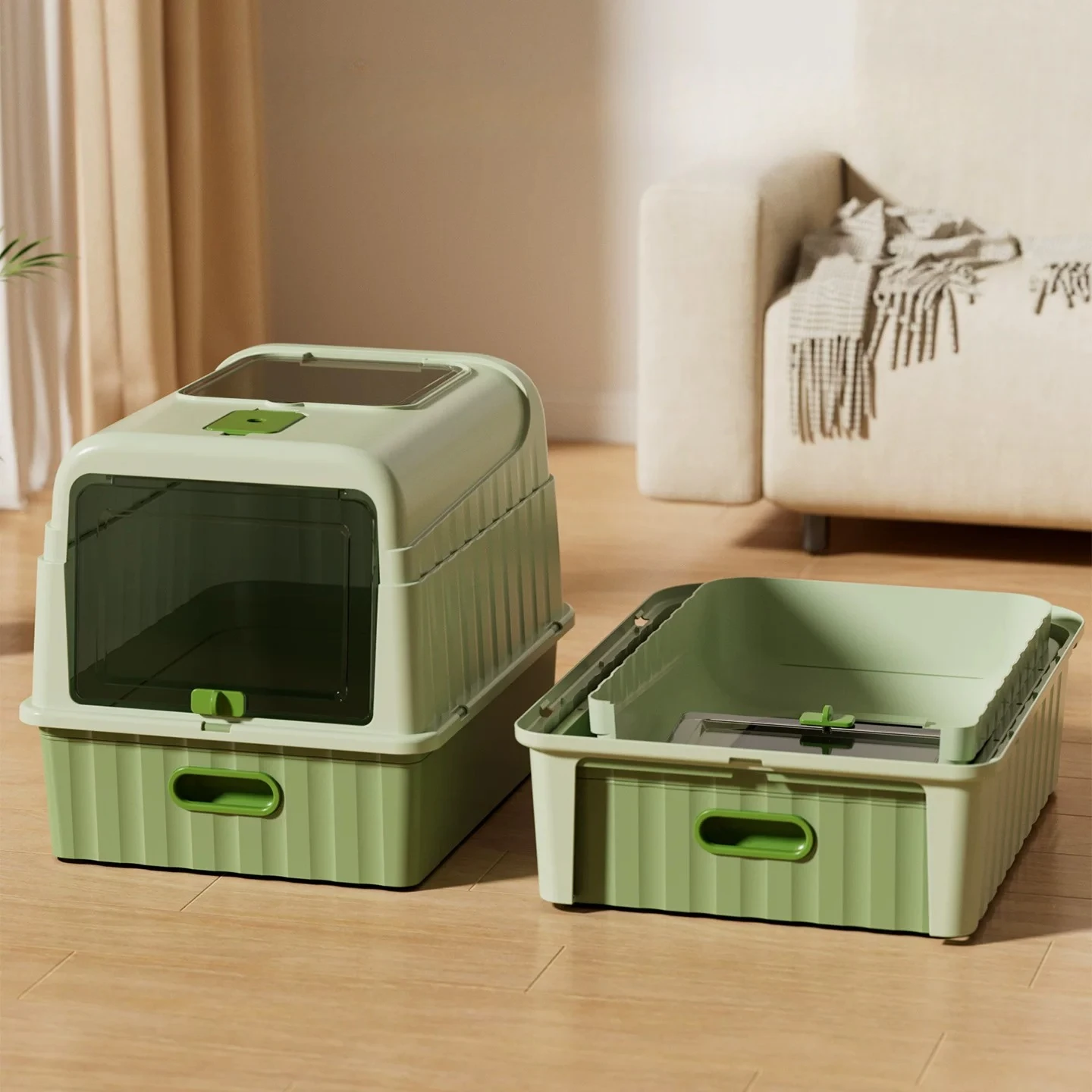 Extra Large Side Entrance Litter Box Castle For Cats Accessories Luxury Defecation Litter Box Toilet Kuweta Dla Kota Home Items
