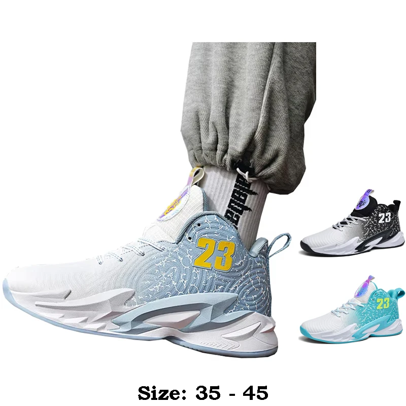

High quality casual sport shoe for men new 2025 size 35 44 45 comfortable outdoor running basketball Sneakers shoe white print