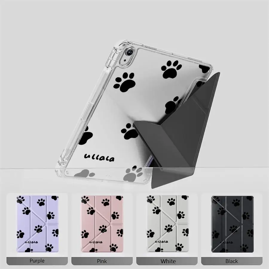 

Pet Paw Print Art Tablet Case For iPad Pro 2025 Air 4 5 M3 M2 1 2 M4 11inch Pro 11th 10th 9th 8th 7th 12.9inch Mini 6 7 Y-Fold