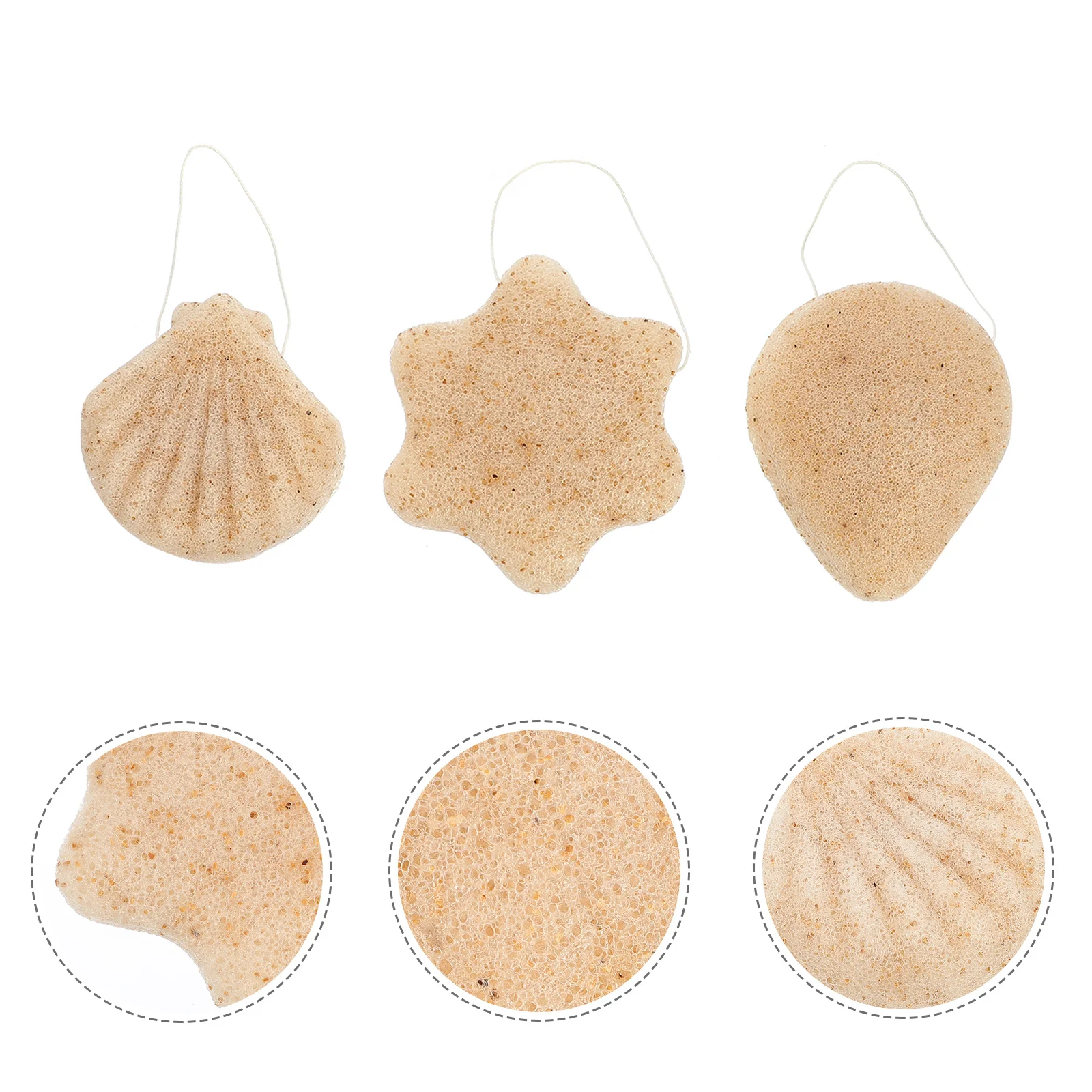 3 قطعة إسفنجة تنظيف الوجه من الألياف الطبيعية مزيل المكياج العميق أدوات غسل الوجه الناعمة وسادات فعالة للعناية بالبشرة #3