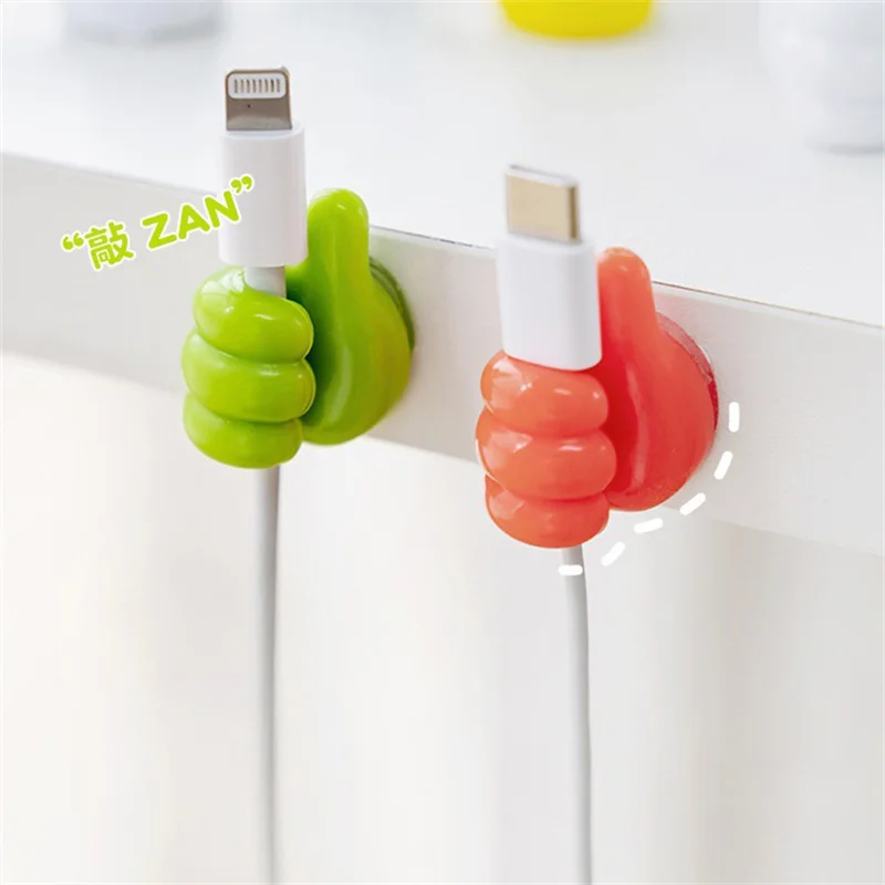 Silicone Thumb Wall Hanger Hook Wall Hooks Hanger Storage Holder For Kitchen Bathroom Cable Management Wire Organizer Clips