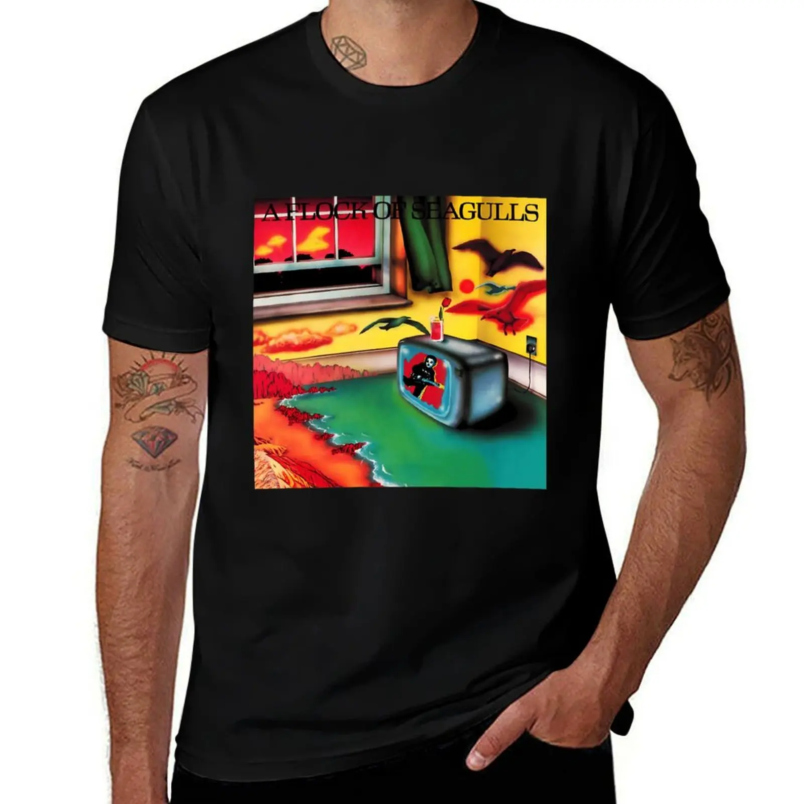 a flock of seagulls \t T-Shirt man t shirt luxury T-Shirt