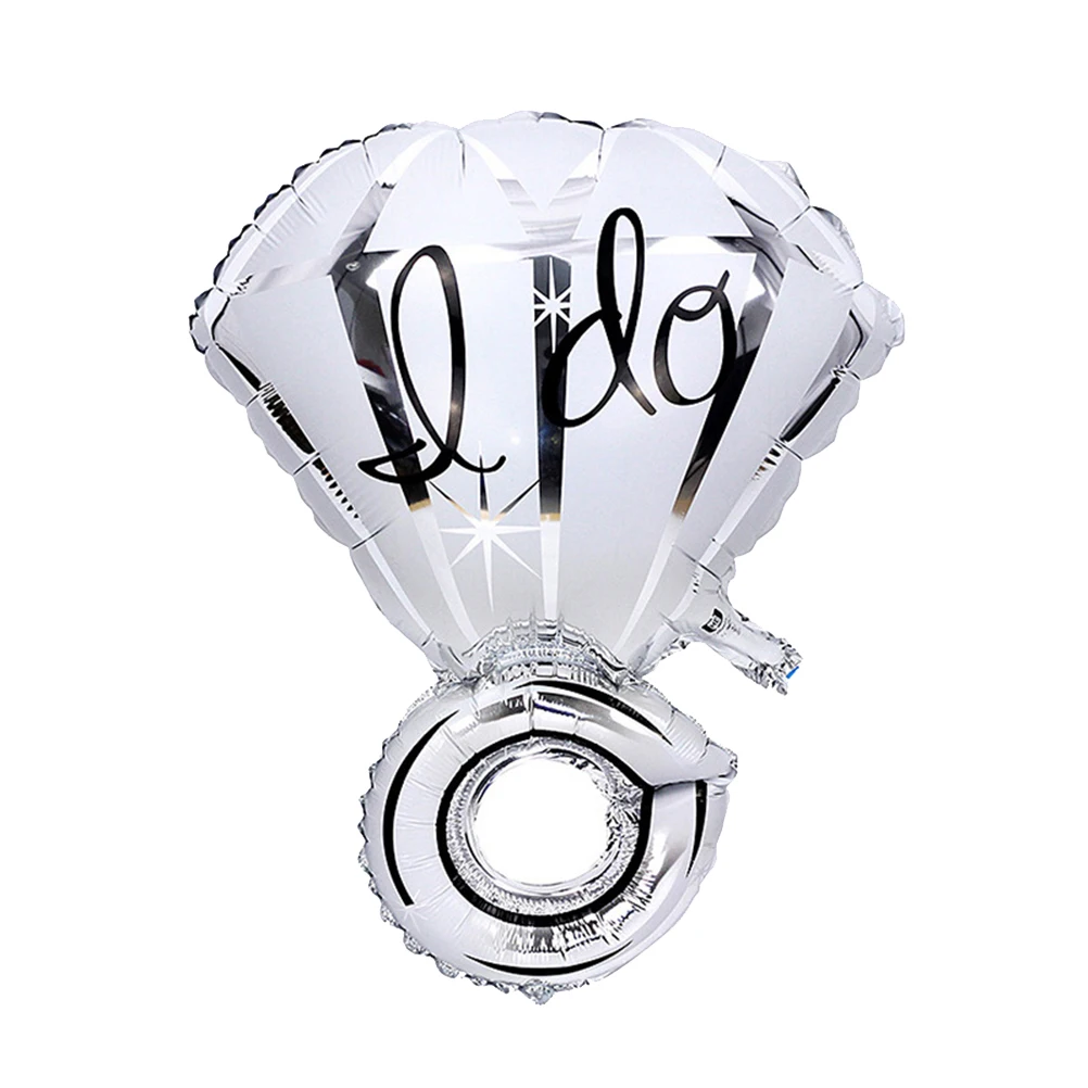 

6 Pieces Couple Diamond Ring Balloon Wedding Emulsion for Bridal Shower Balloons