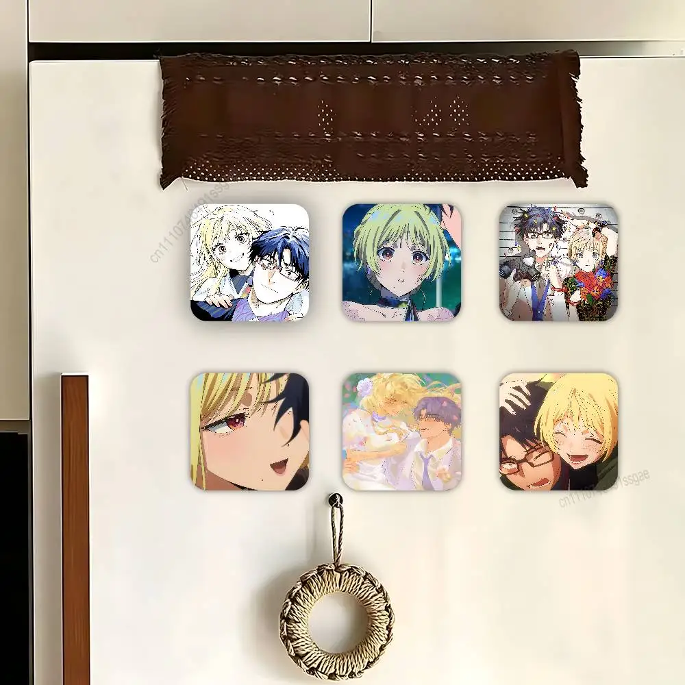 

Cartoon Mei and Hikaru Creative Round Square Fridge Magnet Magnetic Stickers Refrigerator Decoration DIY Ornament Gift