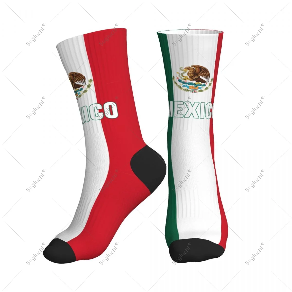 

Полиэстеровые носки до середины икры с 3D принтом флага Мексики для мужчин и женщин, кавайные носки, уличные носки для скейтборда