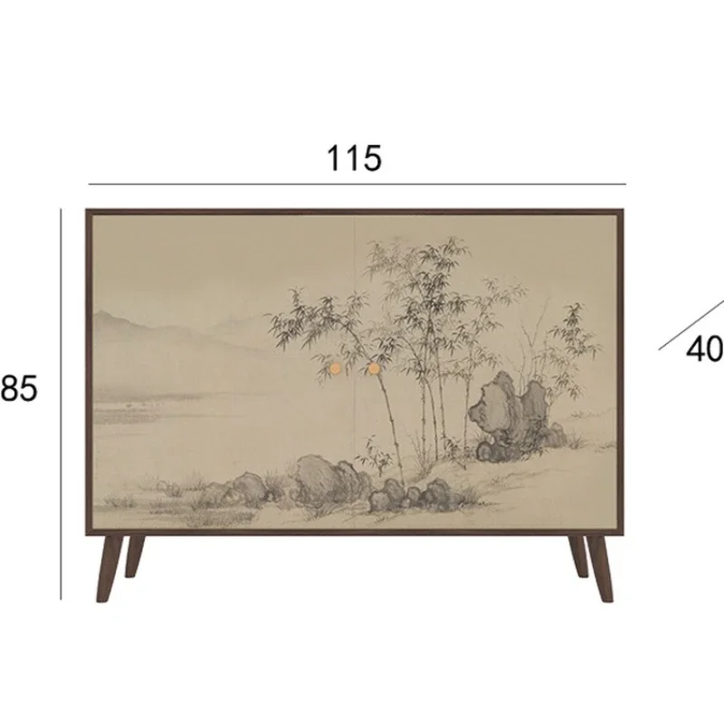 Solid wood entrance cabinet, living room, bedroom, bedside decoration retro integrated card wall locker