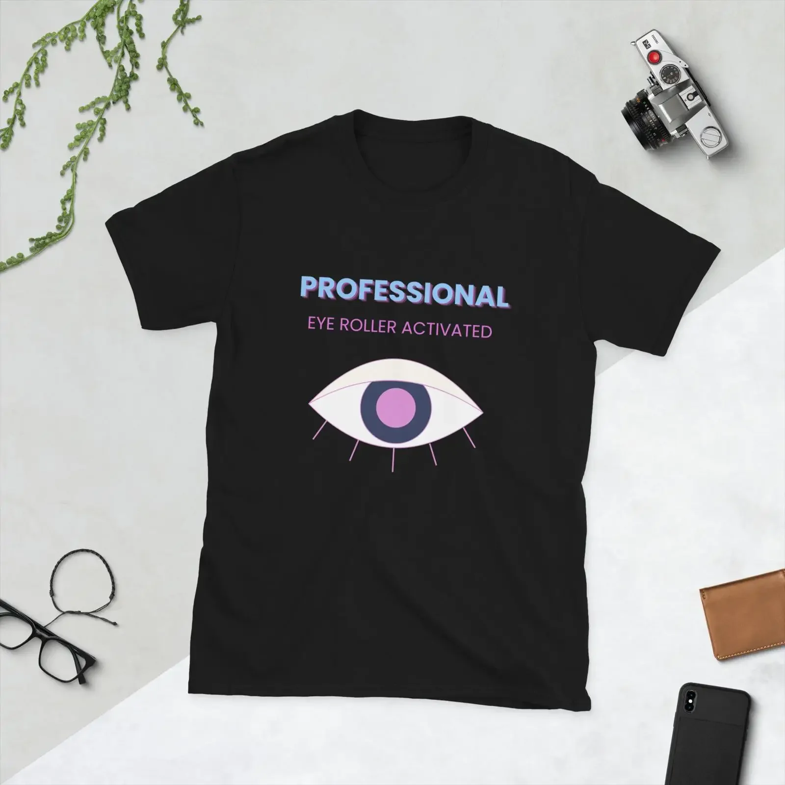 Professional Eye Roller Activated T Shirt Funny Sarcastic Office Humor Casual Work for Coworker vintage Washed streetwear
