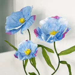 3Pcs/Set Wedding Decor Props Large Artificial Flowers Poppy Wedding Road Guide Flower Window Garden Decoration Home Decor Flower