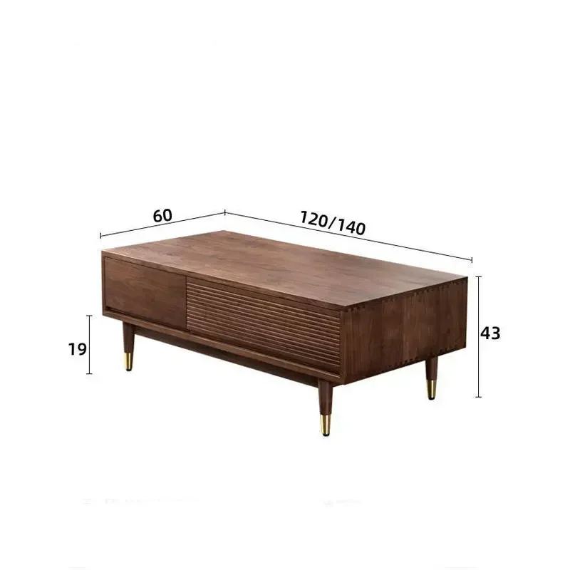 

Nordic solid wood coffee table North American black walnut tea table small apartment simple