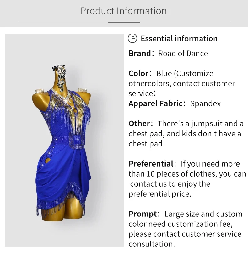 Latein-Tanzkleid, Damen-Tanzkleidung, Rock, sexy amerikanische Kleidung, Sport, Bühne, Samba, Übungskostüm, Mädchen, Abend, Kabarett-Anzug – Detail 3