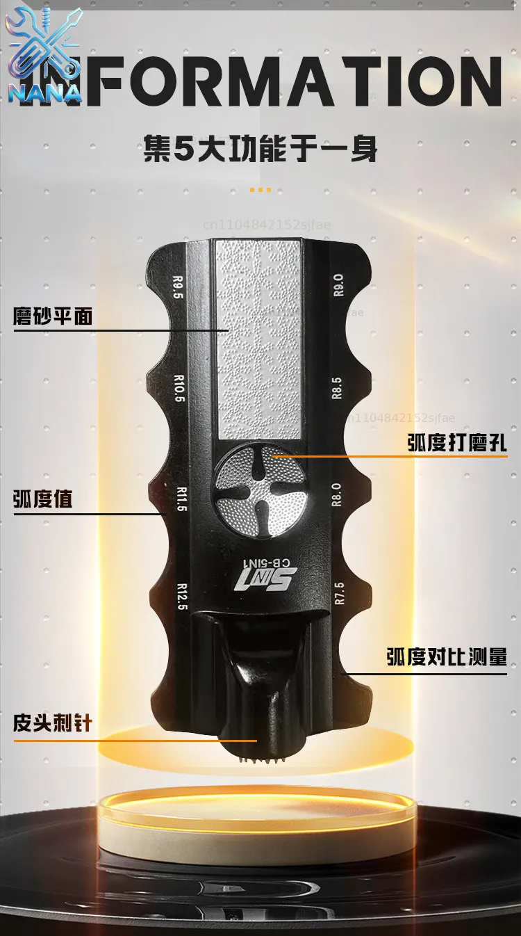 インフイ-invui-ビリヤードクラブ-ロッド修理ツール-多機能5-in-1-研磨-曲率調整-レザーヘッド-サンドペーパー-ニードル-アクセサリー