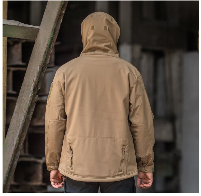 Military Shark Skin Soft Shell Jackets Men Tactical Windproof Waterproof jacket men Army Combat Jackets Mens Hooded Bomber Coats 26 S4b8cd07b05864af298baedef77f845ba1