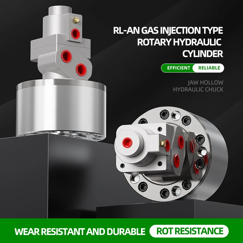 RL-AN Gas injection type rotary hydraulic cylinder Air can be supplied via the rear swing Can be locked from the rear