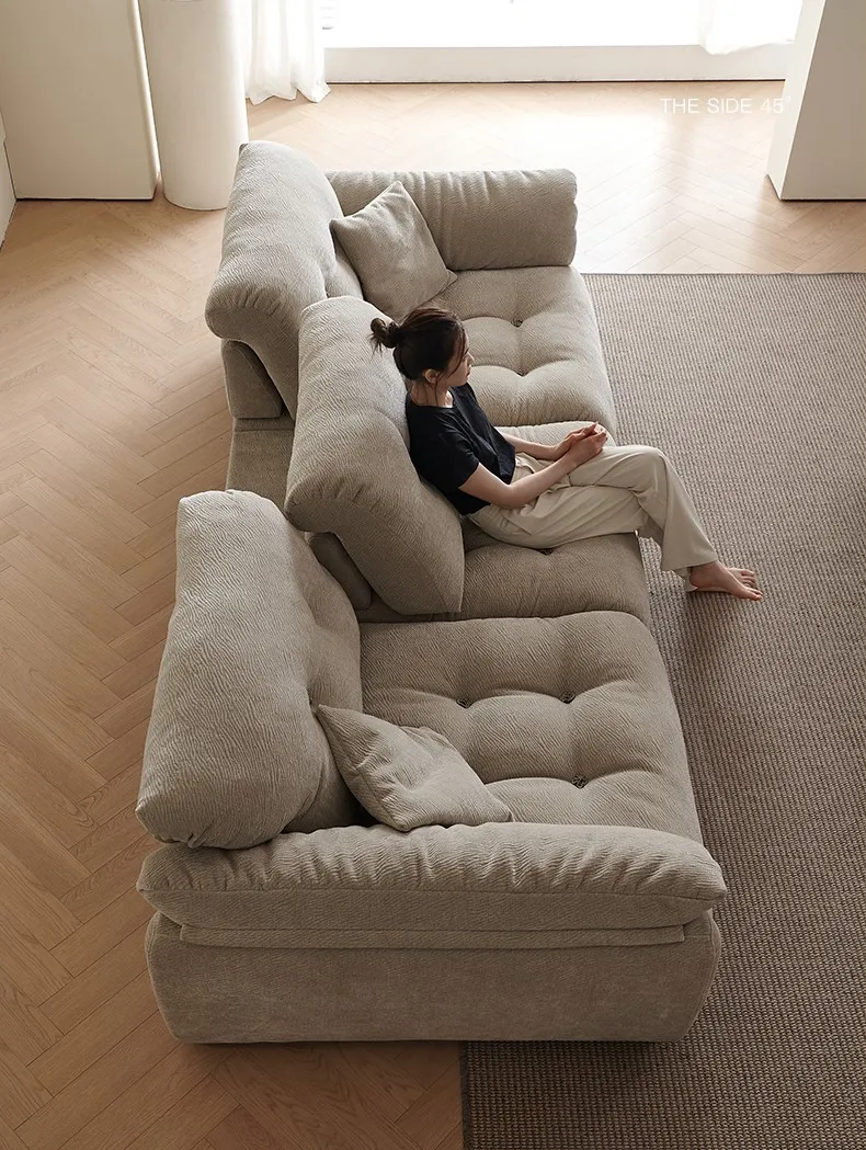 Sofá de tela de chenilla con respaldo, sofá moderno, muebles para sala de estar