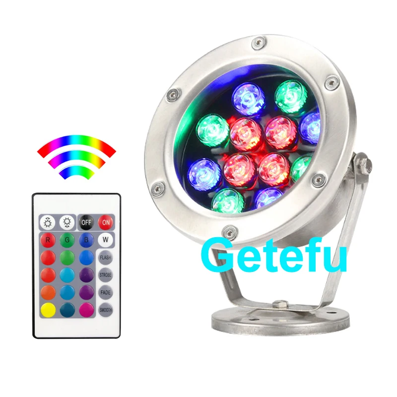 remote control RGB LED Underwater Aquarium Pool Fish Tank Spot Light IP68Fish Tank Pond Pool Garden Landscape Decorative Lightig