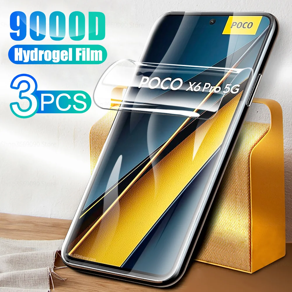 3PCS Front Screen Soft Hydrogel Film For Xiaomi Poco X6 Pro 5G Poko Little X6Pro X 6 Pro 2024 Smart Phone Protective Film Cover