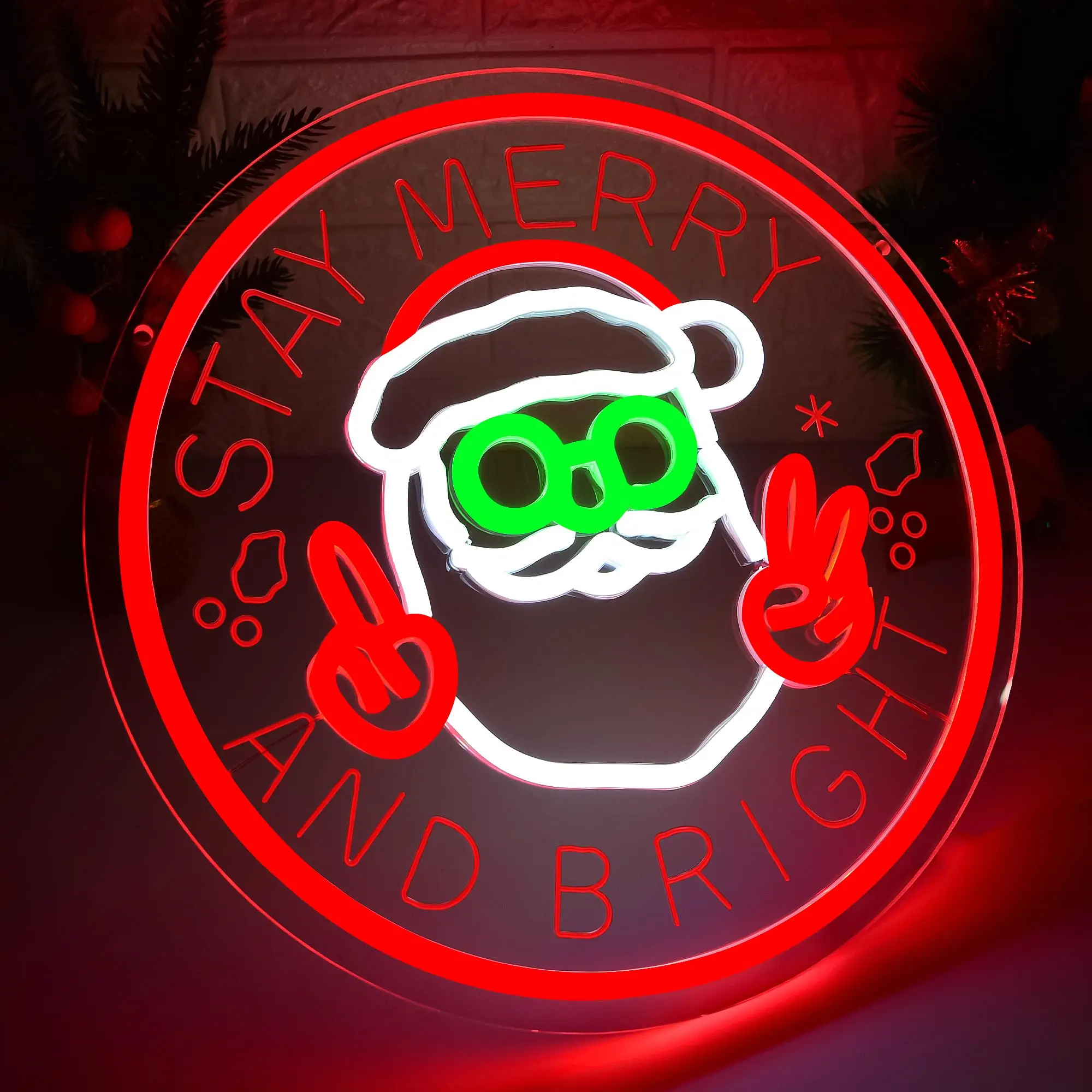 عيد الميلاد سانتا كلوز النيون نحت عكس الضوء تضيء تسجيل جدار ديكور للحزب غرفة نوم المنزل متجر عطلة مهرجان