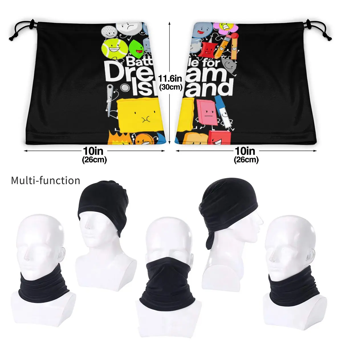 Bfdi Poster Battle For Dream Island Microfiber Neck Gaiter Bandana Scarf Sports Dustproof Cover Bandana