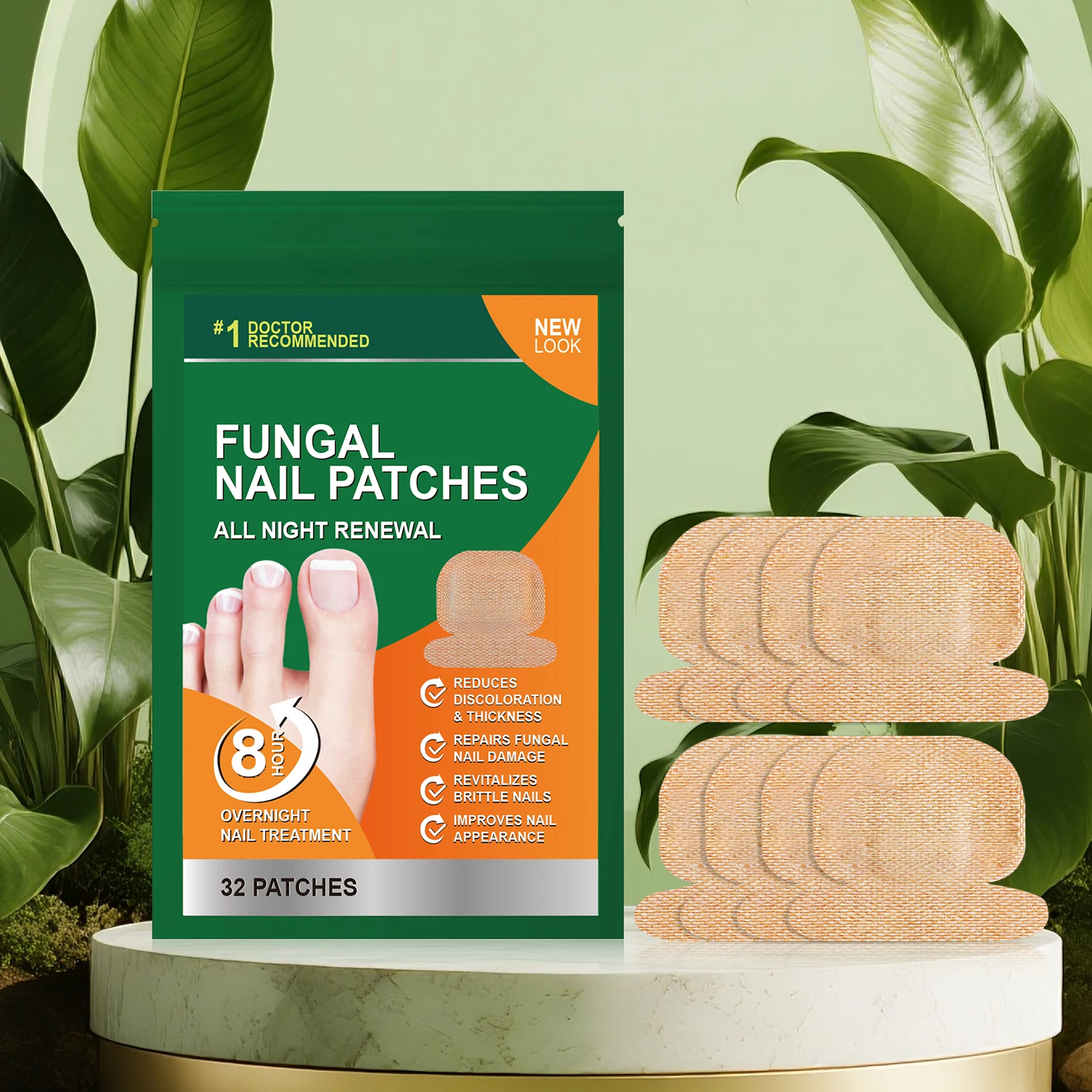

32pcs Fungal Repair Nail Patches Repair damaged nails Improve nail appearance Strengthen brittle nails