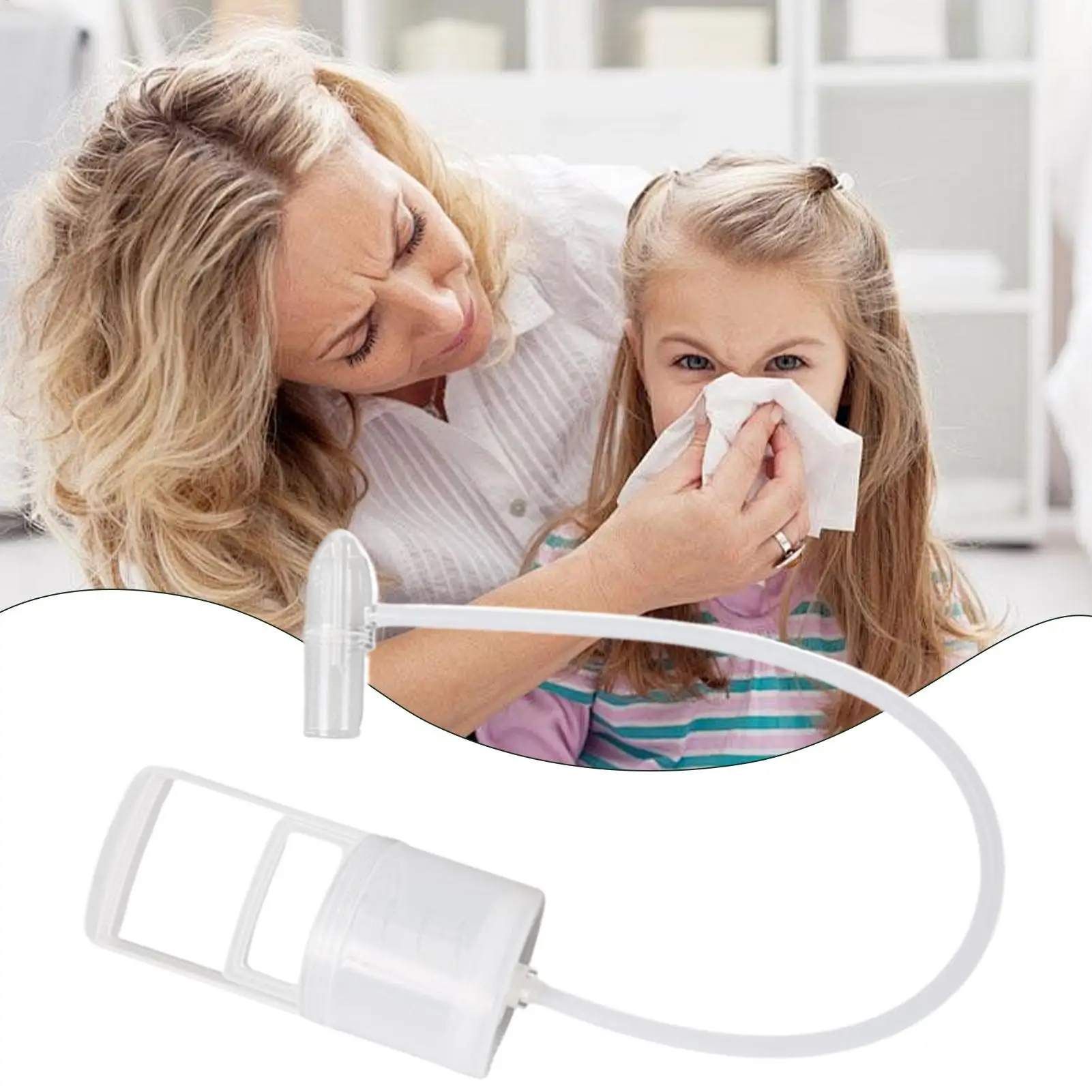 Baby Nasal Aspirator Powerful Hand Pump Nose Sucker Quiet Manual Nose Suctioners for Babies Baby Nasal Sucker Aspirator Snot